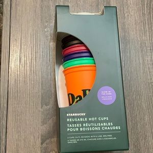 Starbucks GLOW IN THE DARK Hot cups with lids.